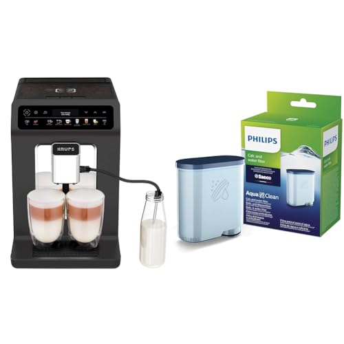 Krups Evidence One Kaffeevollautomat mit Milchschlauch, 12 Getränke & Philips AquaClean Kalk- und Wasserfilter für Espressomaschine von Krups