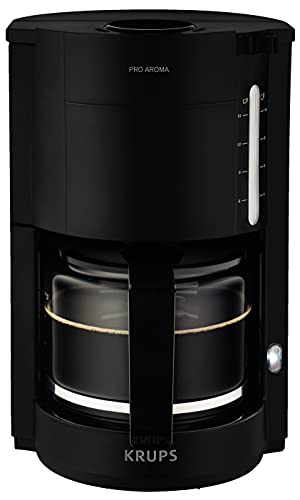 Krups F30908 ProAroma Filterkaffeemaschine mit Glaskanne | 1,25L Füllmenge | 10-15 Tassen | 1050W | Schwarz von Krups