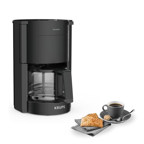 Krups F30908 ProAroma Filterkaffeemaschine mit Glaskanne, 1,25L Füllmenge, 10-15 Tassen, 1050W, Schwarz Krups F30908 ProAroma Filterkaffeemaschine mit Glaskanne, 1,25L Füllmenge, 10-15 Tassen, 1050W, Schwarz von Krups