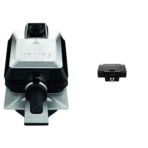 Krups FDD95D Professionelles Waffeleisen | Doppelwaffeleisen | 2 belgische Waffeln gleichzeitig |1200W & Sandwichmaker FDK451 | für gegrillte Sandwichtoasts in Dreiecksform | 850W von KRUPS