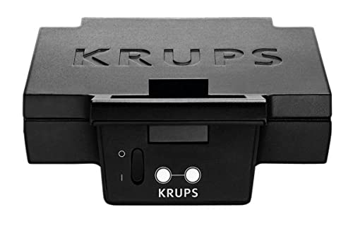 KRUPS Sandwichmaker FDK45 | 850 W | Eier Sandwichmaker | Extra-Breite Platten | Vorheiz- Und Temperaturkontrollleuchten | Praktischer Griff | Antihaftversiegelung | Einfaches Verstauen von Krups