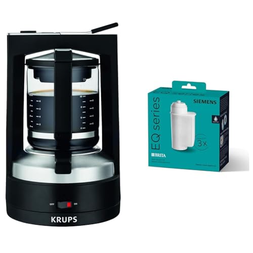 Krups KM4689 Filterkaffeemaschine T8 | 850 Watt & Siemens BRITA Intenza Wasserfilter TZ70033A,verringert den Kalkgehalt des Wassers von Krups