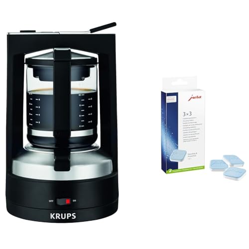 Krups KM468910 Filterkaffeemaschine T8 | 850 Watt & JURA original - Entkalkungstabletten für 3 Entkalkungsvorgänge - TÜV-zertifizierte Hygiene - 3er-Pack - 61848 von Krups