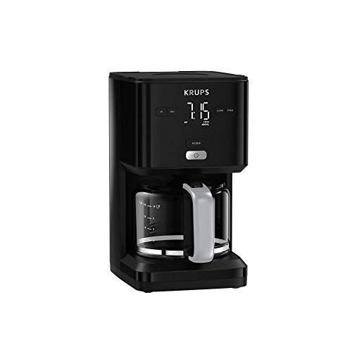 Krups KM6008 Smart'n Light Kaffeemaschine | mit Timer |intuitives Display | 1,25 L Fassungsvermögen für bis zu 15 Tassen Kaffee | Auto-Off-Funktion | Tropf-Stopp | Warmhaltefunktion | Schwarz von Krups