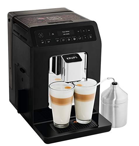 Krups EA8918 Evidence Kaffevollautomat | OLED-Display Barista Quattro Force Technologie | 12 Kaffee | 3 Tee Variationen | One-Touch-Cappuccino | 2-Tassen Funktion | schwarz von Krups