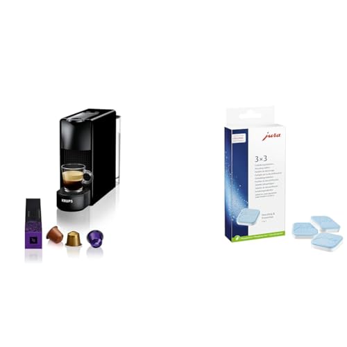 Krups Nespresso XN1108 Essenza Mini Kaffeekapselmaschine & JURA original - Entkalkungstabletten für 3 Entkalkungsvorgänge - TÜV-zertifizierte Hygiene - 3er-Pack - 61848 von Krups