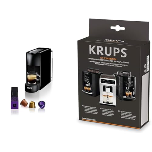 Krups Nespresso XN1108 Essenza Mini Kaffeekapselmaschine & XS5300 Reinigungs- u. Pflegeset für Kaffeevollautomaten | Original Ersatzteil Kaffeevollautomaten von Krups