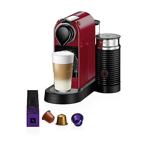 Nespresso Krups XN7615 Citiz&Milk Kaffeekapselmaschine | 1260W | Wassertankkapazität 1l | Pumpendruck 19 Bar | Farbe Rot von NESPRESSO