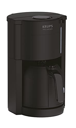 Krups Pro Aroma KM303810| Filterkaffeemaschine 1 Liter Fassungsvermögen | mit Thermokanne | 800 Watt | für 10-15 Tassen Kaffee | schwarz von Krups