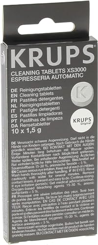 Krups Reinigungstabletten XS3000 | für alle Kaffeevollautomaten von Krups | 10 Stück | hygienische Komplett-Reinigung | einfache Verwendung von Krups