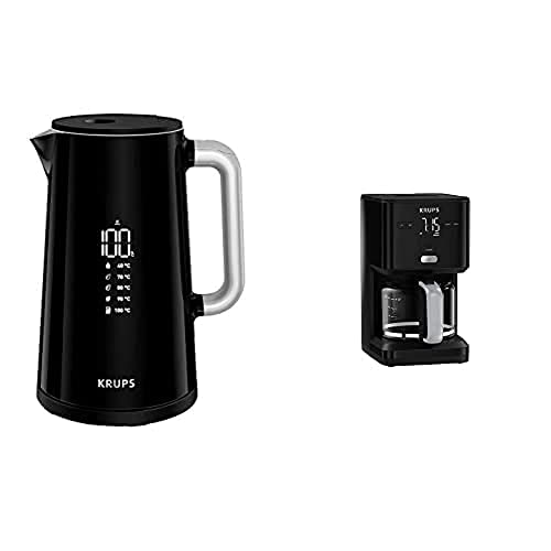 Krups Smart'n Light Frühstücks-Set |1,7L Wasserkocher mit 5 Temperaturstufen | 1,25L Filterkaffeemaschine mit Warmhaltefunktion | Geräte mit digitaler Anzeige | schwarz Krups Smart'n Light Frühstücks-Set |1,7L Wasserkocher mit 5 Temperaturstufen | 1,25L Filterkaffeemaschine mit Warmhaltefunktion | Geräte mit digitaler Anzeige | schwarz von Krups
