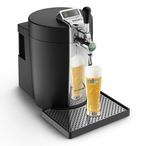 Krups Tireuse à Bière Pompe Machine à Pière Pression Beertender Bierzapfanlage, Zapfmaschine, 5 l, Temperaturanzeige, verbleibendes Volumen, Chrom VB700800, Thermoplast, Schwarz/Anthrazit von Krups