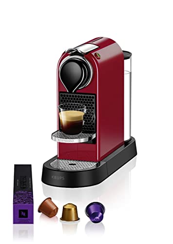 Nespresso Krups XN7415 New CitiZ Kaffeekapselmaschine | 1260 Watt | 19 bar Pumpendruck | Wassertankkapazität: 1 L | Rot von Nespresso