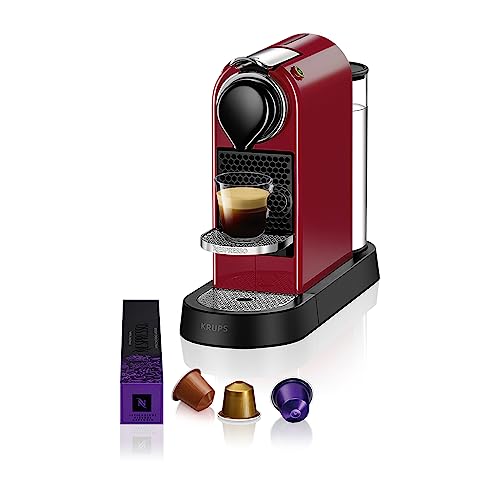 Krups Nespresso XN7415 New CitiZ Kaffeekapselmaschine | 1260 Watt | 19 bar Pumpendruck | Wassertankkapazität: 1 L | Rot von Krups Nespresso