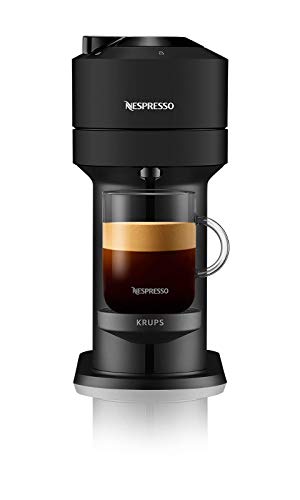 Nespresso Krups Vertuo Next XN910N Kaffeekapselmaschine, Krups Espressomaschine, verschiedene Größen, 5 Tassen, Centrifusion-Technologie, 30s, WLAN, Bluetooth, Mattschwarz von Krups