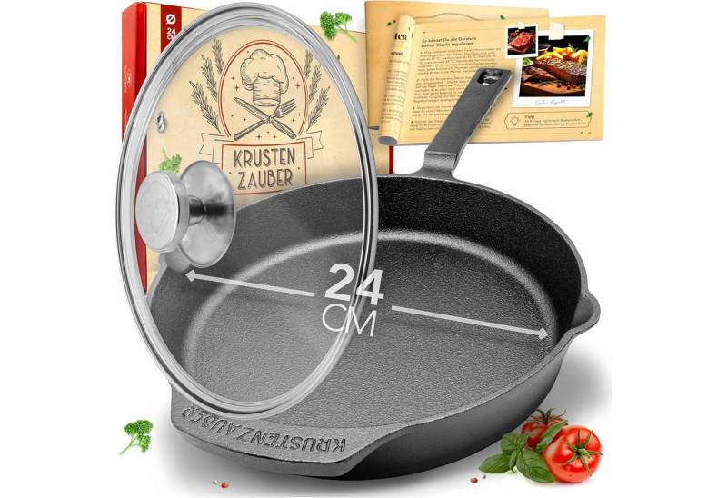 Krustenzauber Bratpfanne Voreingebrannte Gusseisen Pfanne in verschiedenen Größen von Krustenzauber