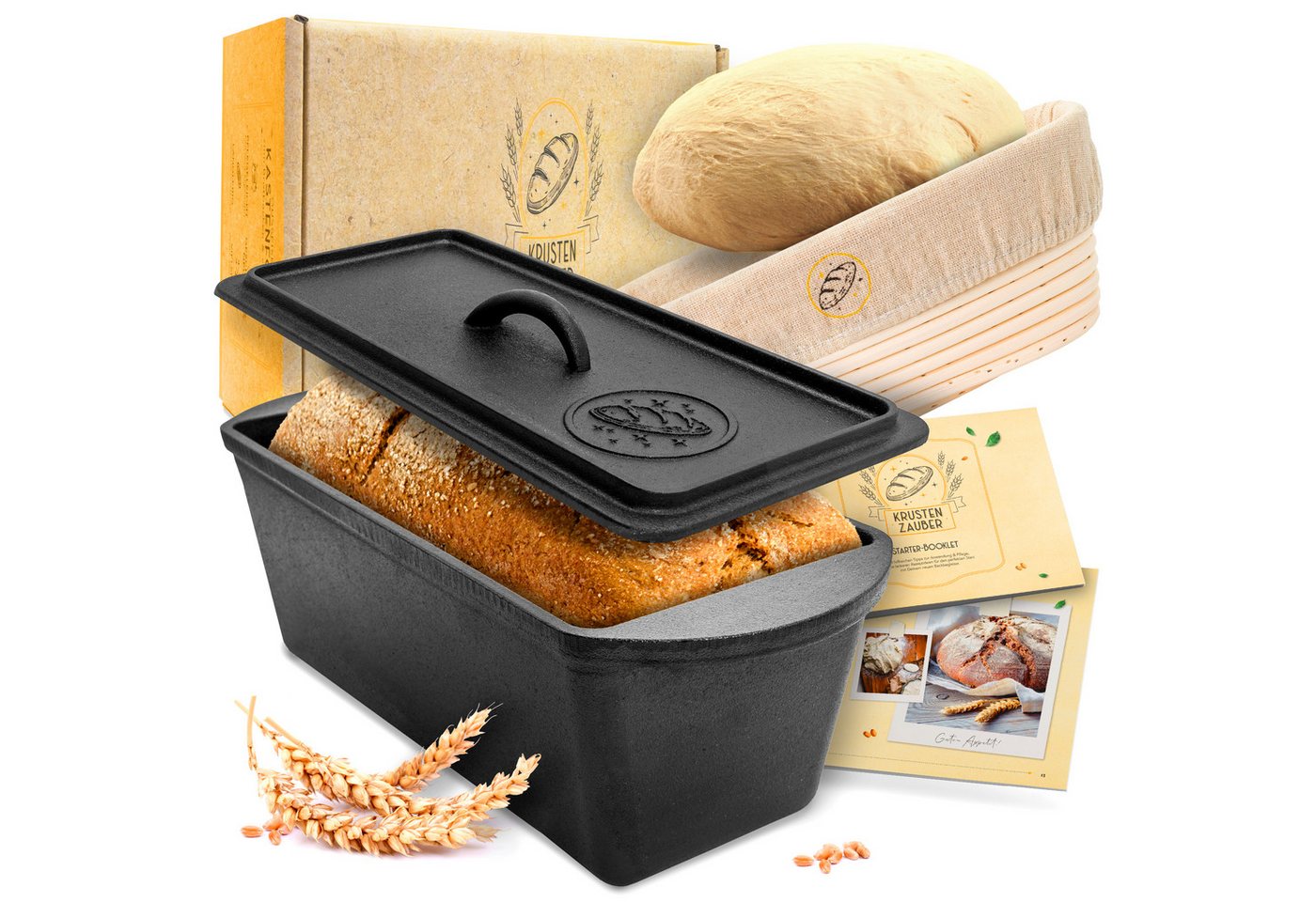 Krustenzauber Brotbackform KRUSTENZAUBER Gusseisen Topf zum Brotbacken & andere Brotbackformen von Krustenzauber