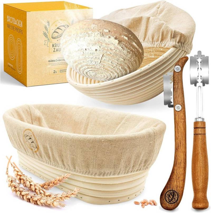 Krustenzauber Brotmesser Bäckermesser Teigmesser Set für gerade und geschwungene Schnitte, Brotklinge, Bäckerklinge, Teigritzmesser Lame, Brot Backen Zubehör von Krustenzauber