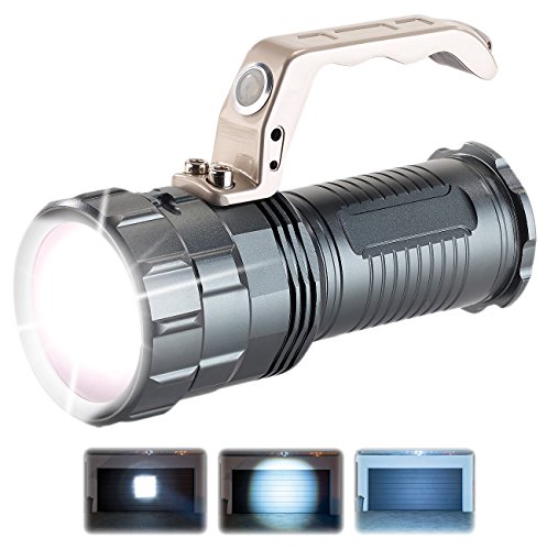 KryoLights Handscheinwerfer: Extrahelle Akku-LED-Handlampe TRC-410 CREE LED, 400lm, 10W, IP44 (Suchscheinwerfer, Akku Taschenlampen, Arbeitsleuchte) von KryoLights