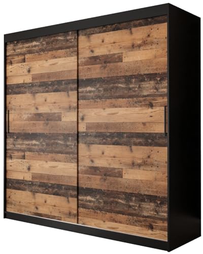 KRYSPOL Schiebetürenschrank Old Style T 200 cm Kleiderschrank Einlegeboden Schlafzimmer- Wohnzimmerschrank Schiebetüren Modern Design (Schubladen: 4) von MEBLE KRYSPOL