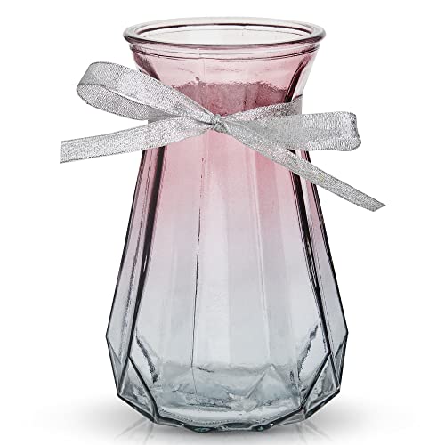 Elegante Blumenvase mit einzigartigem Design – Glasvase ideal für frische Blumen, künstliche Blumen und Sukkulenten – dekorative Vase für einen wunderschönen Tafelaufsatz – moderne Vase 12 x 17 cm von Krystelix