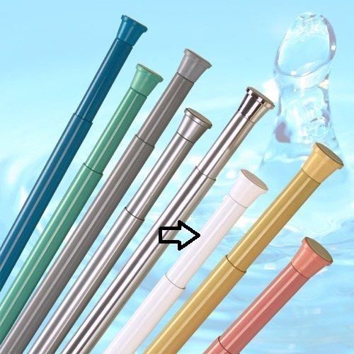 DUSCHVORHANGSTANGE 180-300 CM WEISS TELESKOPSTANGE - EXTRA LANG - GARDINENSTANGE SPRING KLEMMSTANGE SHOWER ROD von probath