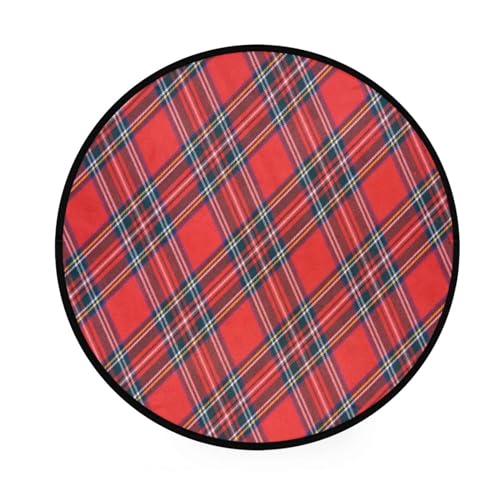 Ksajwzf Runder Teppich, 91 cm, Royal Stewart, Schottenkaro, moderner Teppich, rutschfeste Unterseite, weicher Teppich, Kinderspielmatte, rotes schwarzes Karo, für Eingangsbereich, Wohnzimmer, Ksajwzf Runder Teppich, 91 cm, Royal Stewart, Schottenkaro, moderner Teppich, rutschfeste Unterseite, weicher Teppich, Kinderspielmatte, rotes schwarzes Karo, für Eingangsbereich, Wohnzimmer, von Ksajwzf