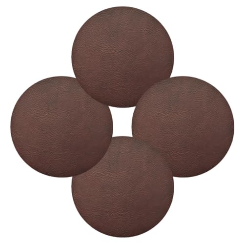 Runde Tischset 4er Set für Esstisch Elegant Dunkelbraun Tischset Hitzebeständig Küchentischmatte Lederstruktur für Party Home Decor Waschbar von Ksajwzf