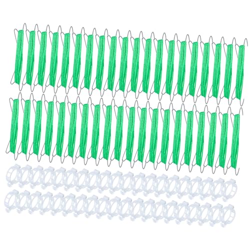 Ksikdeg 40 Stück Metall-Tomaten-Ranken-Clips mit stabiler Schnalle, Seil, flexible Pflanzentrainingshaken, Gartenarbeit, Klettern, Gemüse, Tomaten, Käfig-Clips für Kletterpflanzenstiele von Ksikdeg