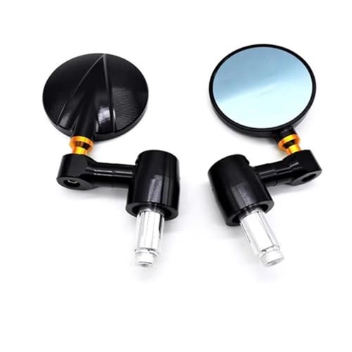 Ksjosji 22MM CNC Aluminium Motorrad Schwarz Runde Griff Bar End Rearview Außenspiegel Racer Für Suzuki Motorrad Rückspiegel(Gold Pendant) von Ksjosji