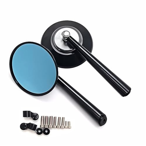 Ksjosji CNC-Aluminium-mehrfarbiger Runder Motorrad-Rückspiegel, Universelle Motorrad-Ausstattung, 8 Mm/10 Mm Seitenspiegel Motorrad Rückspiegel(Silver) von Ksjosji