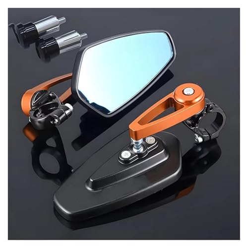 Ksjosji Für CFMOTO 400NK 650NK 150NK 250NK 400GT 650TR-G 650MT CF500 Universal Motorrad Spiegel Rearview 2 stücke Griff Bar End Montage Motorrad Rückspiegel(Limited Edition) von Ksjosji