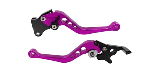 Ksjosji Kupplungshebel Motorrad-Bremsgriff-Modifikation, CNC-Kupplungstrommel-Bremshebelgriff, Verstellbarer Lenkersatz, modifizierte Teile Bremskupplungshebel Zubehö(Purple) von Ksjosji