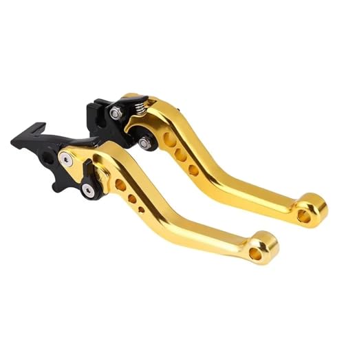 Ksjosji Kupplungshebel Motorrad Kupplung Brems Griff Trommel Hebel Fit Für Suzuki Motorrad Zubehör Modifikation Legierung Bremskupplungshebel Zubehö(Gold) von Ksjosji