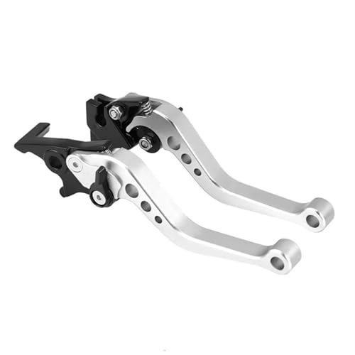 Ksjosji Kupplungshebel Passend Für Motorrad-Modifikation: 1 Paar Legierungs-Motorrad-Bremsgriff, CNC-Motorrad-Kupplungstrommel-Bremshebelgriff Bremskupplungshebel Zubehö(Silver) von Ksjosji