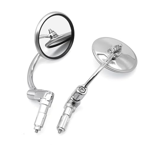 Ksjosji Motorrad Chrom Aluminium Universal 7/8 "22mm Griff Bar End Seite Rückansicht Spiegel Scooter Bike Motorrad Rückspiegel von Ksjosji