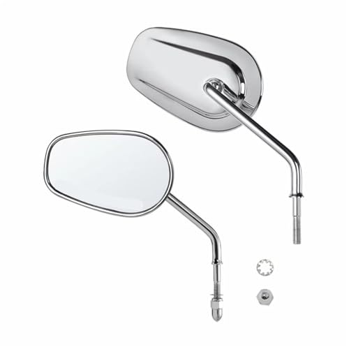 Ksjosji Motorrad Hinten Seite Spiegel Rückspiegel Für Touring Sportster 883 Road King Fatboy Softail Bobber Chopper Street Glide Dyna Motorrad Rückspiegel(Chrome) von Ksjosji