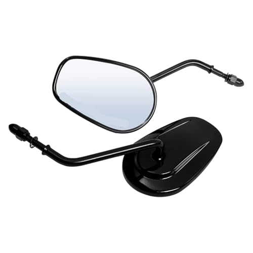 Ksjosji Motorrad Hinten Seite Spiegel Rückspiegel Für Touring Sportster 883 Road King Fatboy Softail Bobber Chopper Street Glide Dyna Motorrad Rückspiegel(Gloss Black) von Ksjosji