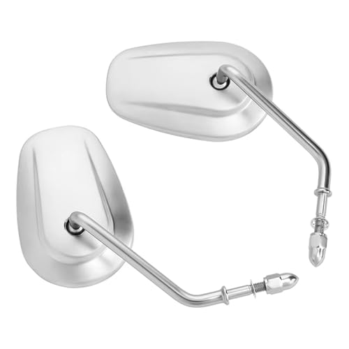 Ksjosji Motorrad Hinten Seite Spiegel Rückspiegel Für Touring Sportster 883 Road King Fatboy Softail Bobber Chopper Street Glide Dyna Motorrad Rückspiegel(Pearl Chrome) von Ksjosji