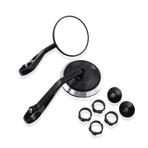 Ksjosji Motorrad Lenker Rückspiegel Lenkerendenspiegel Für Daytona 675 Bobber T120 Street Trident 660 Motorrad Rückspiegel(Round Logo) von Ksjosji