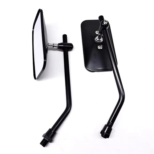 Ksjosji Motorrad-Rückspiegel mit 10-mm-Schrauben, universeller quadratischer Retro-modifizierter Motorradspiegel für Ducati für Aprilia Motorrad Rückspiegel(Black) von Ksjosji