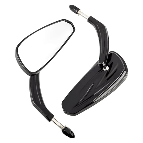 Ksjosji Motorräder Lenker 8mm Seite Rückansicht Spiegel Für Sportster Eisen 883 Street Glide Fat Boy Heritage FXST Motorrad Rückspiegel(Black) von Ksjosji