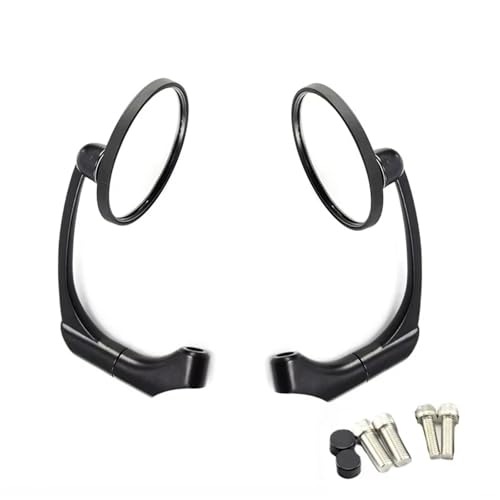 Ksjosji Universal Motorrad Lenker Rückspiegel Seite Spiegel Griff Bar End Rückspiegel Motorrad Zubehör Mit 8mm 10mm Schrauben Motorrad Rückspiegel(Black) von Ksjosji