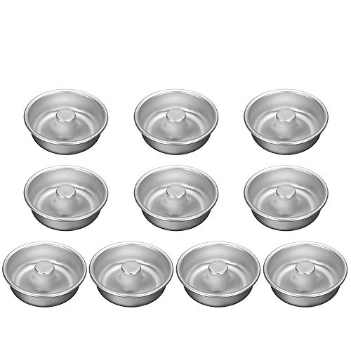 Kslong 10 Stück einzelne Donut-Pfannen zum Backen, stabile eloxierte Aluminiumlegierung, Donut-Kuchenform, antihaftbeschichtete Donut-Pfannen, Backzubehör zum Backen von Muffins, Cupcakes von Kslong