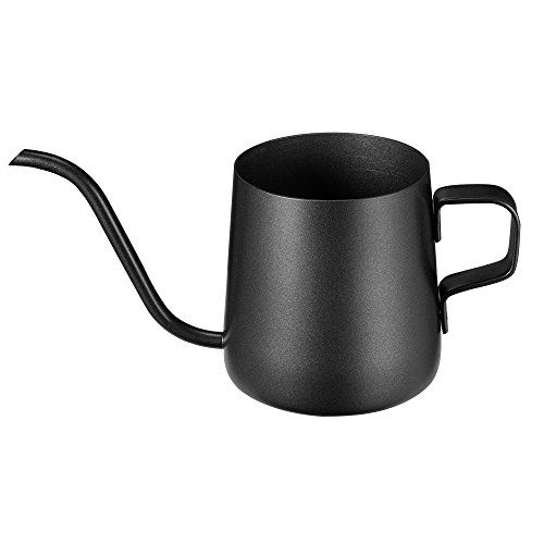 Lang Schmal Auslauf Edelstahl POUR Kaffeekanne Schwanenhals Wasserkocher 250ML schwarz von Kslong