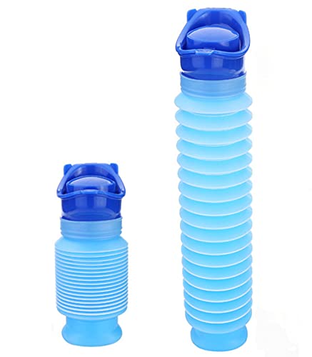 2 Stück Unisex Tragbare Urinflasche 750 ML,Schrumpfbares Urinal,wiederverwendbar,Notfall-Urinflasche Urinflasche Trichter,Pee Urinal für Camping, Stau und Warteschlangen von Ksmate