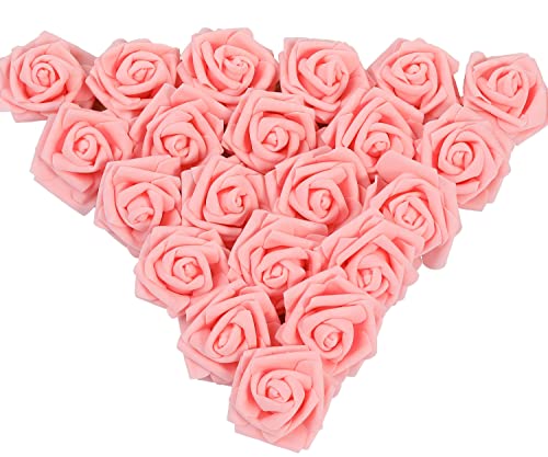 Ksnnrsng 50er Schaumrosen Künstliche Blumen Rosenköpfe Rosenblüten Foamrosen Brautstrauß DIY Party Hause Hochzeit Deko (50 Stück, Rosa) von Ksnnrsng