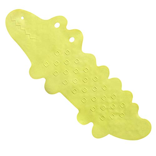 Ksnrang Krokodil Badewannenmatte Badewanneneinlage Wanneneinlage für Kinder Baby TPR Antirutschmatte Rutschfeste lang Badematte Duschmatte Badematte mit Saugnäpfen (Grün, 95x34.5CM) von Ksnrang