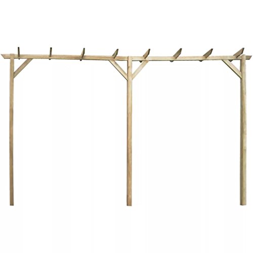 Ksodgun Gartenpergola Pergola Garten Pavillon Spalier Holz Pergola Terrassenüberdachung 400x40x205 cm Holz von Ksodgun