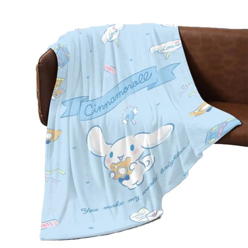 Cinnamoroll Kuscheldecke Cartoon Fleece Flanell Decke Super Weiche Warm Kinderdecke Sofadecke Reisedecke für Bettcouch und Sofa 100x150 cm -C von Ksopsdey